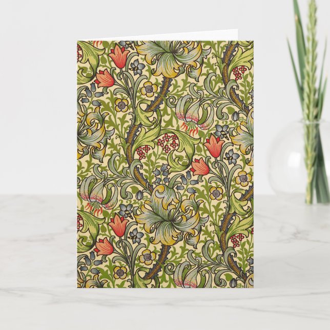 William Morris Golden Lily Vintages Blumendesign Karte (Vorderseite)