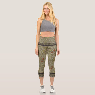 William Morris Golden Lily Weidenzweig Muster Capri Leggings