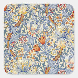 William Morris Goldene Lilie viktorianische Tapete Quadratischer Aufkleber