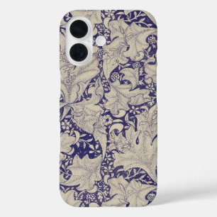 William Morris Goldlack Muster Antique Blau iPhone 16 Hülle