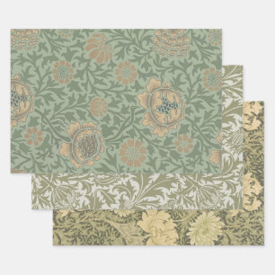 William Morris Grafton Blumenmuster Salbeigrün Geschenkpapier Set