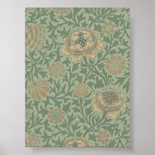 William Morris Grafton Blummenmuster Salbeigrün Poster