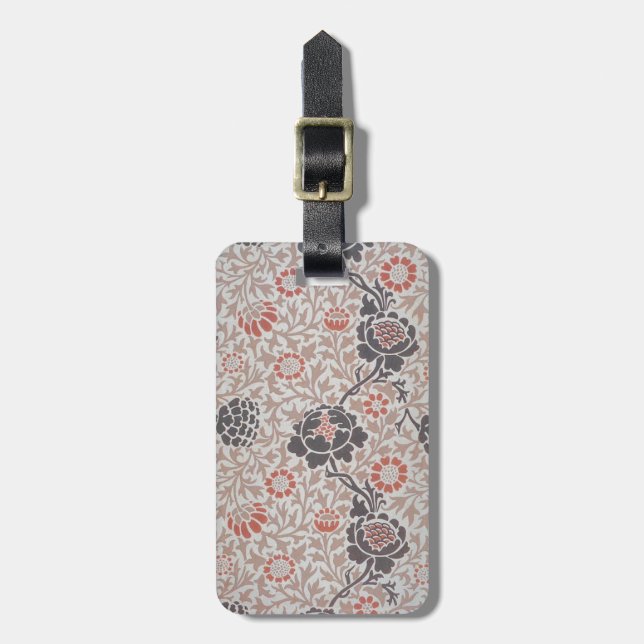 William Morris Grafton Botanic Art Design Gepäckanhänger (Vorderseite vertikal)