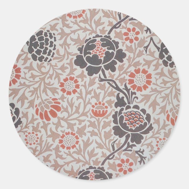 William Morris Grafton Botanic Art Design Runder Aufkleber (Vorderseite)