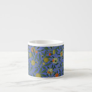 William Morris Granatapfel Blaue Farbige Tapete Espressotasse