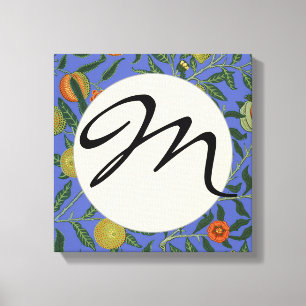 William Morris Granatapfel Blaue Farbige Tapete Leinwanddruck