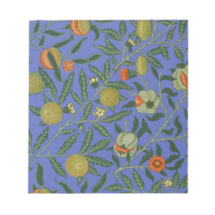 William Morris Granatapfel Blaue Farbige Tapete Notizblock