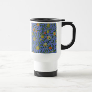 William Morris Granatapfel Blaue Farbige Tapete Reisebecher