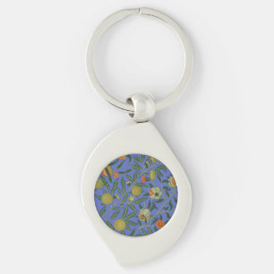 William Morris Granatapfel Blaue Farbige Tapete Schlüsselanhänger