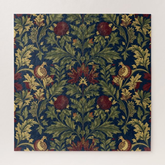 William Morris Granatapfel Blumen Navy Muster (Vertikal)