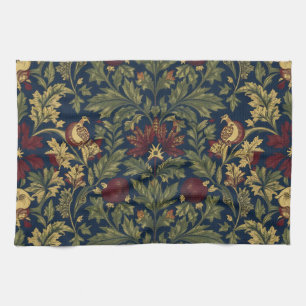 William Morris Granatapfel-Blumen Navy Muster Geschirrtuch