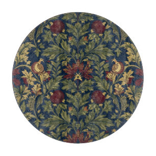 William Morris Granatapfel Blumen Navy Muster Schneidebrett