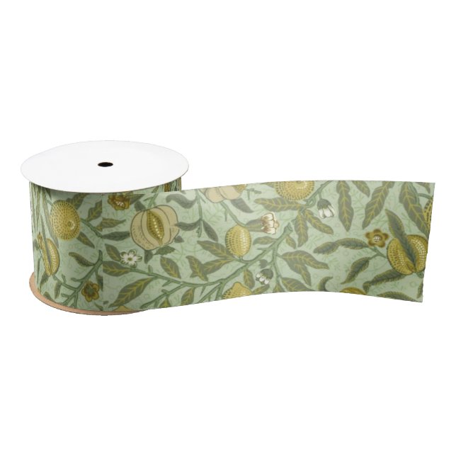 William Morris-Granatapfel-Frucht-Entwurf Satinband (Spule)