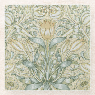 William Morris Granatapfel-Muster Antike Lilie Glasuntersetzer
