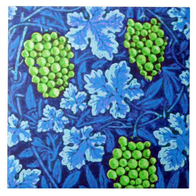 William Morris Grapevine, Cobalt Blue Fliese (Vorderseite)