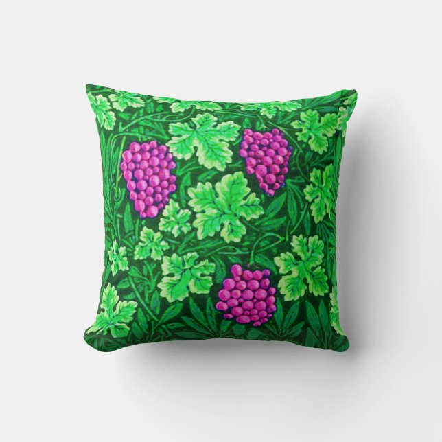 William Morris Grapevine, Magenta und Green Kissen (Vorderseite)