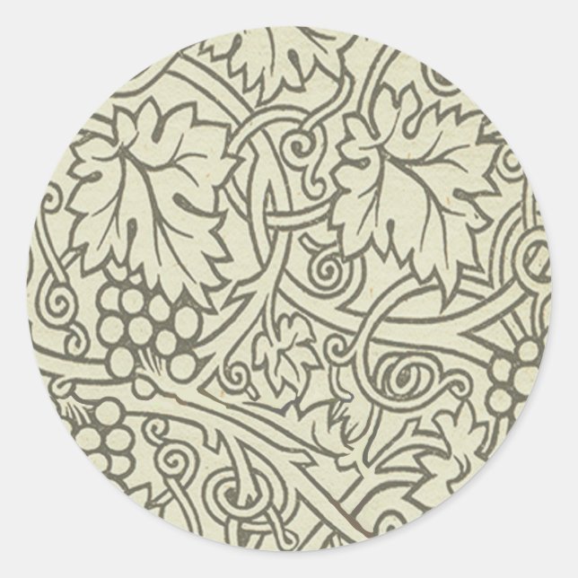 William Morris Grapevine Sage Wallpaper Runder Aufkleber (Vorderseite)