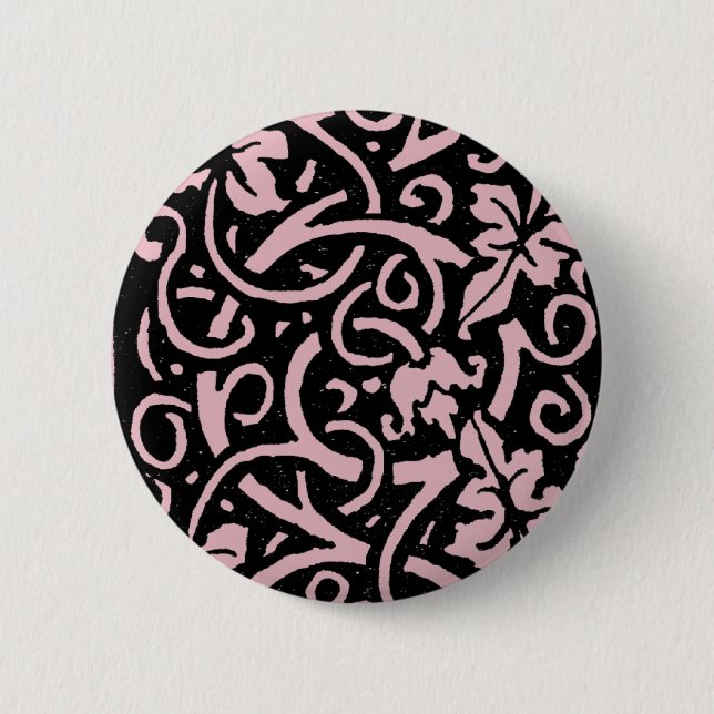 William Morris Grapevine Vine Leaf Pattern Button (Vorderseite)