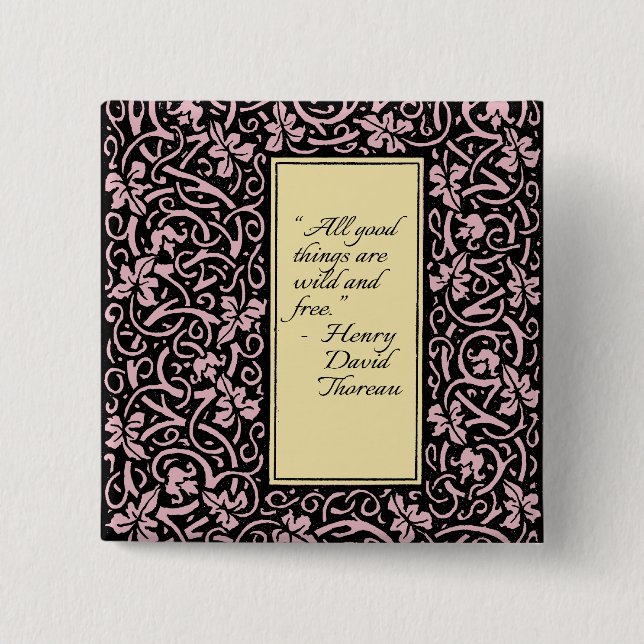 William Morris Grapevine Vine Leaf Pattern Button (Vorderseite)