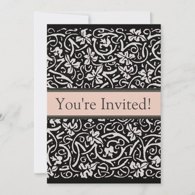 William Morris Grapevine Vine Leaf Pattern Einladung (Vorderseite)