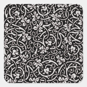 William Morris Grapevine Vine Leaf Pattern Quadratischer Aufkleber