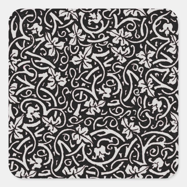 William Morris Grapevine Vine Leaf Pattern Quadratischer Aufkleber (Vorderseite)