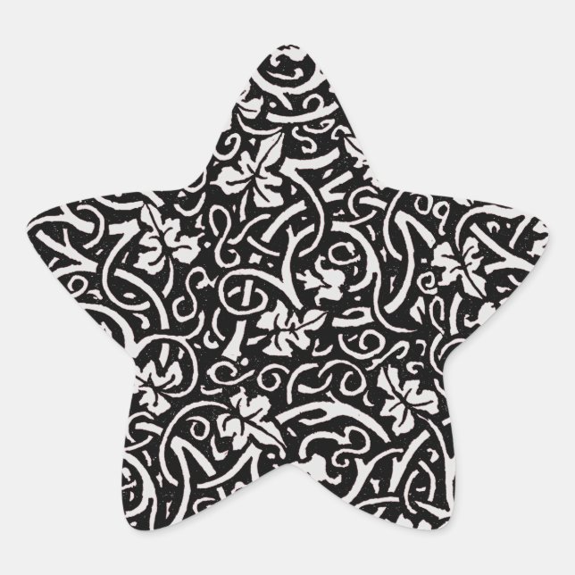 William Morris Grapevine Vine Leaf Pattern Stern-Aufkleber (Vorderseite)