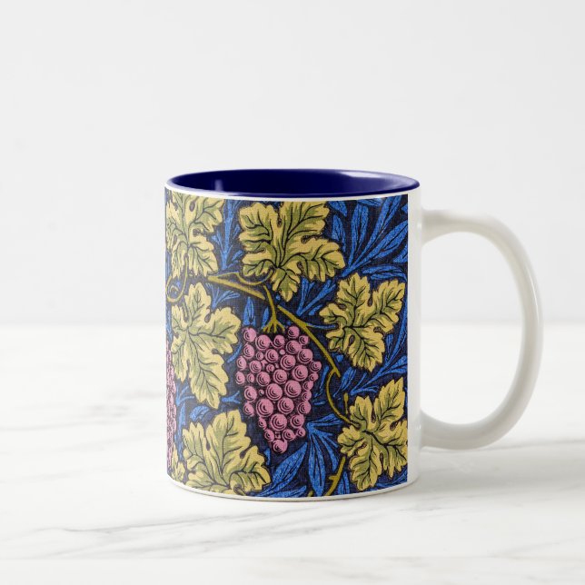 William Morris Grapevine (Wine Vines) Muster Zweifarbige Tasse (Rechts)