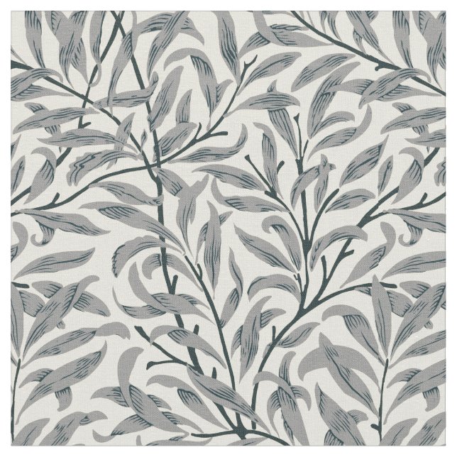 William Morris graue Weiden Muster Blütenmuster Stoff (Nahaufnahme)