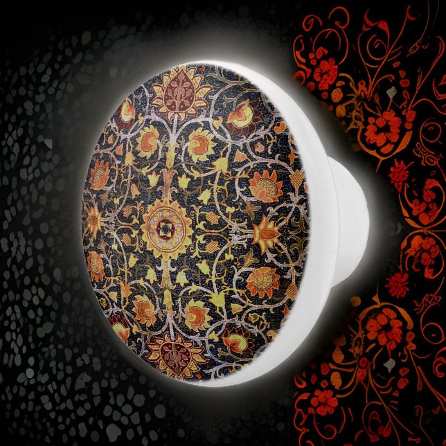 William * Morris Gray Floral Holland Park Keramikknauf (Von Creator hochgeladen)