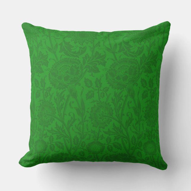 William Morris Green Blumenkissen im Freien Kissen (Vorderseite)
