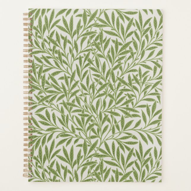 William Morris Green Floral Botanical Pattern Planer (Vorderseite)