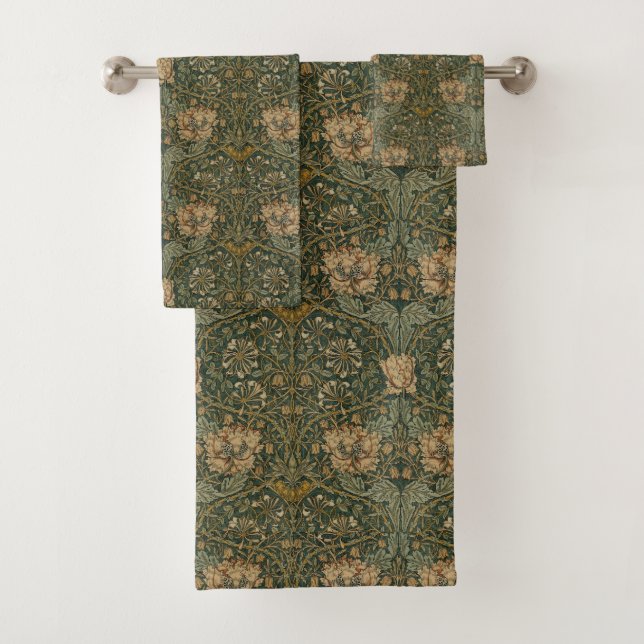 William Morris: Green Honeysuckle Badhandtuch Set (Insitu)
