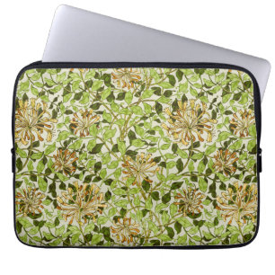 William Morris Green Honeysuckle Blumen-Wallpaper Laptopschutzhülle