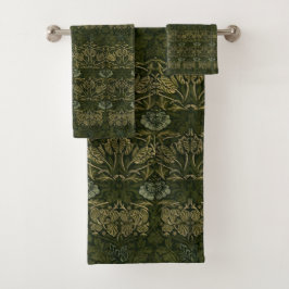 William Morris: Green Tulip & Rose Towel Set