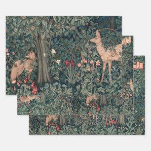 William Morris Greenery Fox Wildlife Geschenkpapier Set