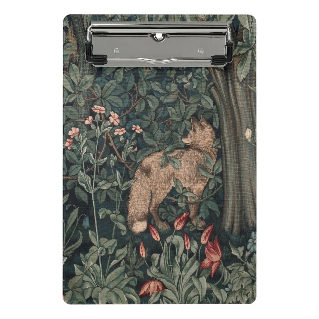 William Morris Greenery Fox Wildlife Mini Klemmbrett (Vorderseite)