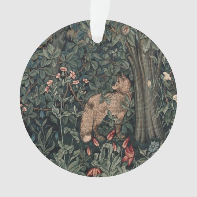 William Morris Greenery Fox Wildlife Ornament (Vorderseite)