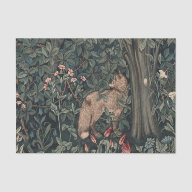 William Morris Greenery Fox Wildlife Seidenpapier (Vorderseite)