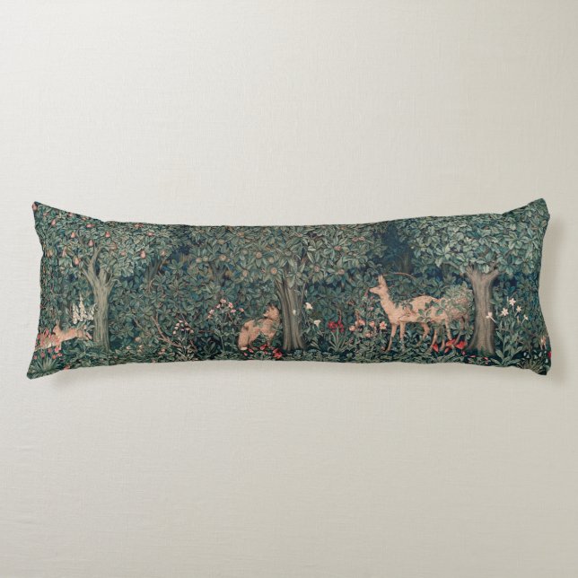 William Morris Greenery Fox Wildlife Seitenschläferkissen (Vorderseite)