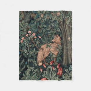 William Morris Greenery Fuchs Wildtier Kunst Fleecedecke