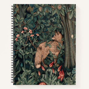 William Morris Greenery Fuchs Wildtier Kunst Notizbuch