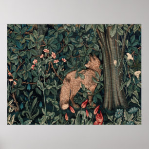 William Morris Greenery Fuchs Wildtiere Poster
