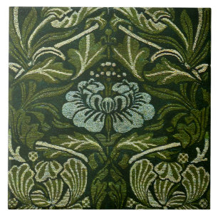 William Morris Große Grüne Tulpen-Rosen-Tapete Fliese
