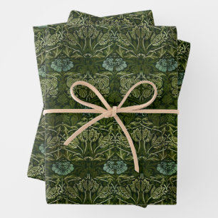 William Morris Große Grüne Tulpen-Rosen-Tapete Geschenkpapier Set