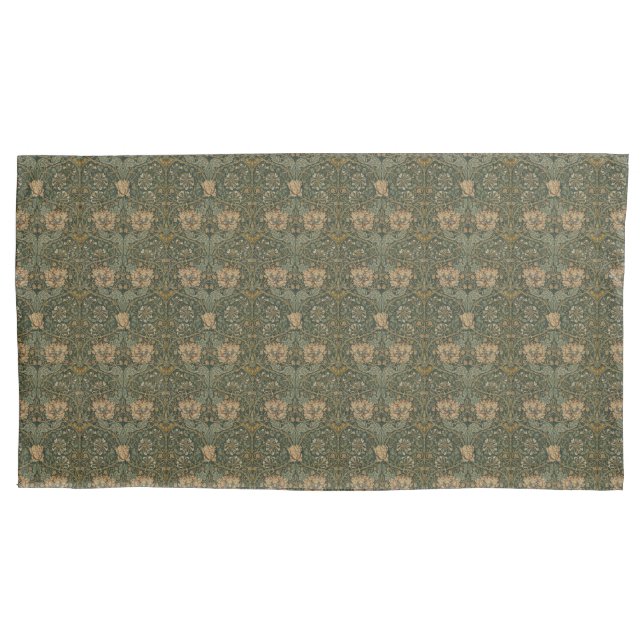 William Morris: Grüne Honeysuckle Pillowcase Kissenbezug (Vorderseite)