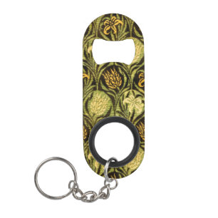 William Morris Grüne Tulpen-Lilien-Tapete Mini Flaschenöffner