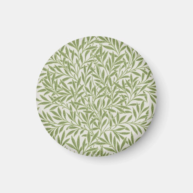 William Morris Grünes Blumen Botanisches Muster Magnet (Vorne)