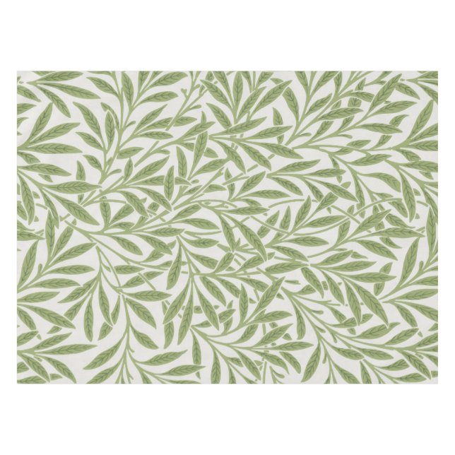 William Morris Grünes Blumen Botanisches Muster Tischdecke (Vorderseite (Horizontal))