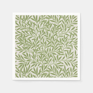 William Morris grünes florales botanisches Muster Serviette